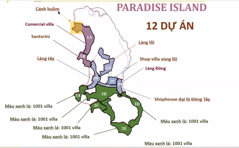 Mặt bằng phân khu Central District Hon Thom Paradise Island
