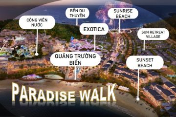 Trục đại lộ Paradise Walk 8000 m2 rộng nhất đảo Hòn Thơm là nơi diễn ra các hoạt động lễ hội, vui chơi giải trí